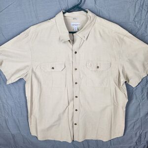 Carhartt Rugged Professional Series Tan Relaxed Fit Button Shirt 2XL